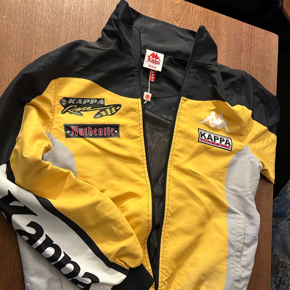 Kappa race authentic yellow and black jacket